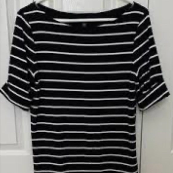 Lauren Ralph Lauren LOT of 4 Striped Solid Tops Black White Yellow Size Large L - Picture 13 of 15
